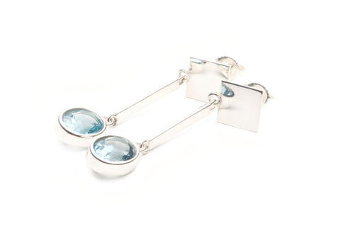 Earring - Sterling Silver and Blue Topaz