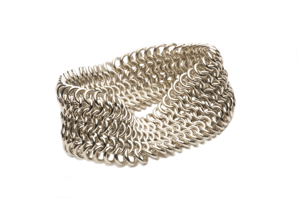Sterling silver mesh bracelet, medium width. $680.00