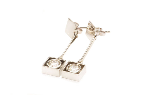 Earring - Eighteen Karat White Gold with Diamonds