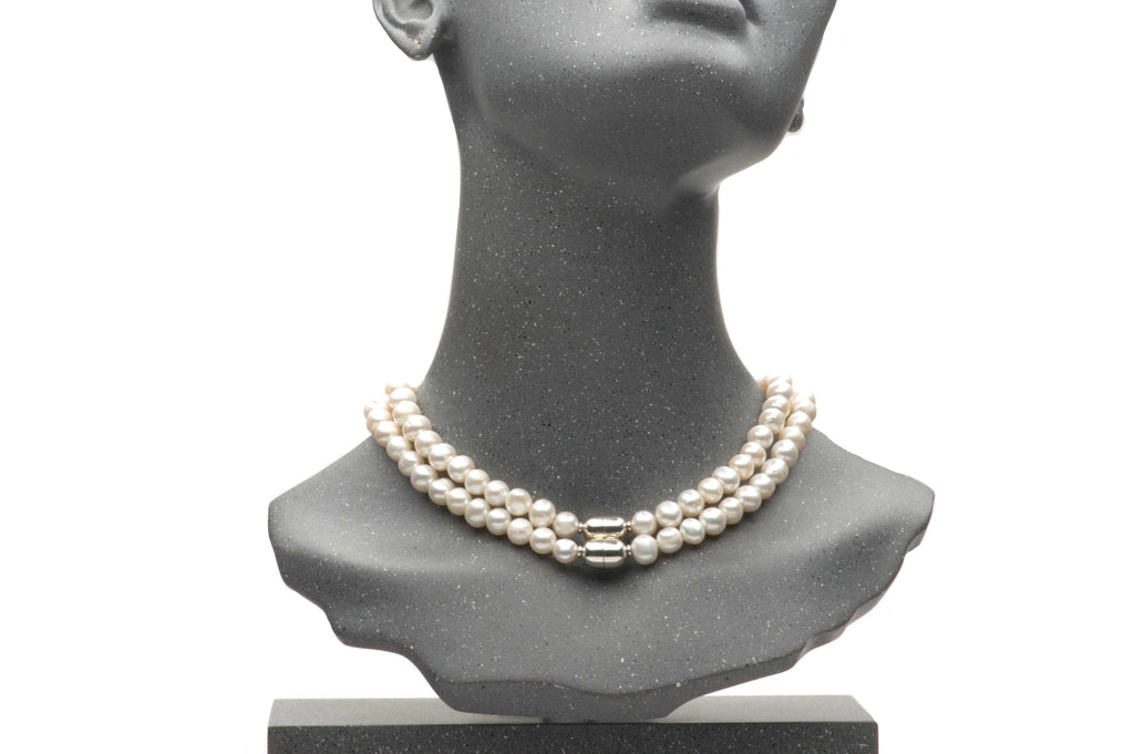 Double strand freshwater pearl necklace with a magnetic clasp. $1,400.00