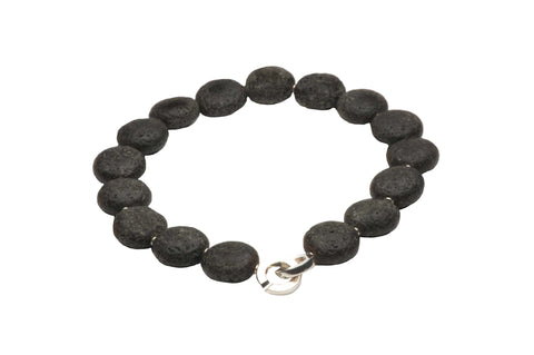 Necklace Lava Rock and Sterling silver