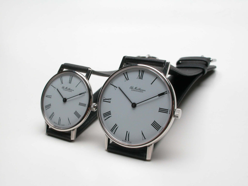 Original 1962 design by Ole Mathiesen, Swiss made, 7 jewels, quartz movement, leather strap. Available in 28, 33, 35mm. Stainless steel bracelet also available.
For more info: olemathiesen.dk
  $1,350.00